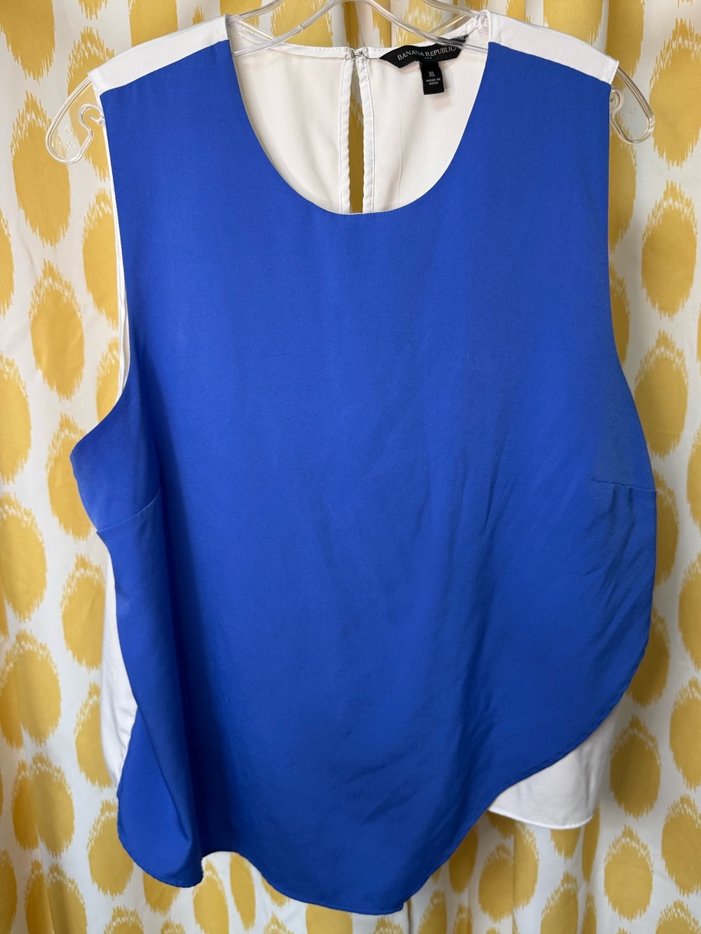 Asymmetric Banana Republic Blue and White Sleeveless Tank Top
